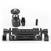 CAMVATE 15mm Rod Clamp Railblock Articulated 1/4 Hot Shoe Mount Mini Ball Head for Camear Flash Bracket Holder(Black) - 1145