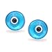 Blue Nazar Evil Eye Stud earrings Murano Glass 925 Sterling silver 9mm