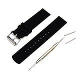 MOTONG Replacement Silicone Watch Band For MOTO 360 Watch 2nd Gen,Men's 46mm and Samsung Gear S3 Classic(Silicone Black)