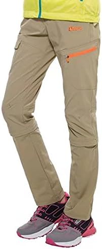 Deeko Women Convertible Pants With Waterproof Fabric For Trekking (Khaki W32/L31)