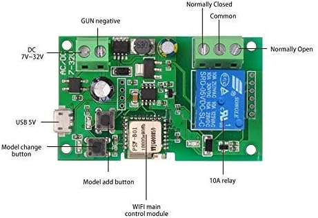 MHCOZY Smart Wireless WiFi Relay Switch control de voz de su chimenea trabajo con Alexa Assistant IFTTT 1CH 5 32V