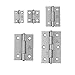 Adiyer [10 Pack] 304 Stainless Steel Butt Hinges for Cabinet Cupboard Jewelry Box (25mm x 24.5mm x 1mm)