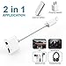 2 in 1 Lightning Audio Charger Adapter for iPhone X 8 7 6 Plus Converter to 3.5 mm Earphone Adapter Accessories Headphone Audio Splitter and Charging Adaptor Support Audio Charge Compatible iOS 11thumb 1