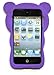 BUKIT CELL (TM) PURPLE Bear 3D Cartoon Soft Silicone Skin Case Cover for IPOD TOUCH 4 4G 4TH GENERATION + Free Screen Protector + Free METALLIC Detachable Touch Screen STYLUS PEN with Anti Dust Plug [bundle - 4 items: case, cloth, stylus pen and screen protector]