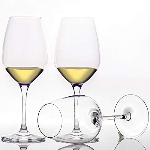 15Ounce Crystal White Wine Glasses Set of 6, Long Stem UltraThin Rim