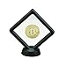 Limited Edition Commemorative Gold Plated Bitcoin Displayed in a Unique Black Diamond Magic Suspension Display Case w/ stand- Great Collectors or Gift Item- 100 Percent Great Quality Item