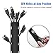 JOTO 10.83ft Cable Management Sleeve, Cuttable Neoprene Cord Management Organizer System, Flexible Cable Wrap Cover Wire Hider for Desk TV Computer Office Home Theater -Reversible Black/White, Small
