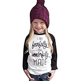 GBSELL Toddler Baby Kids Girls Clothes Letter Print Long Sleeve T-shirt Tops Fall Winter (White, 6T)