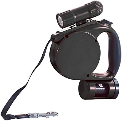 3 in 1 Retractable Dog Leash (With LED Light + Bag Dispenser) - These Durable, Thick &amp; Adjustable 15 Foot Leashes are The Best for Training, Walking, Jogging- Small, Medium, or Large,