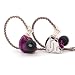 Linsoul KZ ZS10 Pro 4BA+1DD 5 Driver in-Ear HiFi Metal Earphones with Stainless Steel Faceplate, 2 Pin Detachable Cable (Without Mic, Purple) primary