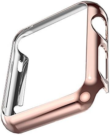 Guigong Apple Watch Case, Super Thin PC Plated Protective Bumper Case for Apple Watch Series 1 (rosegold 42mm)