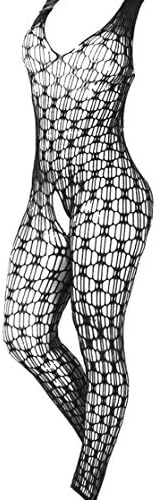 Xinkaishi Women's Hot Transparent Open Crotch Fishnet Bodystocking