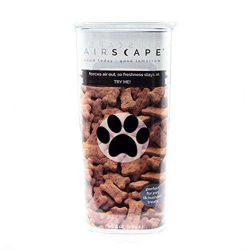 Airscape Pet Food and Treat Storage Container - Patented Airtight Lid Preserves Food Freshness - Clear Plastic - 96 fl. oz - Thumbnail 3