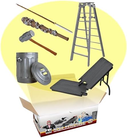 Wrestling Action Figure Accessory Set - 10 Piece Hardcore Weapons & Props (Table, Chair, Barbed Wire)