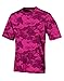 Duofold Boys' Big Double Dry Short Sleeve Tee, Wow Pink Camo, M