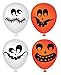 Halloween Balloons 50 Pack - Partay Pumpkin Halloween Scary Cute Decor for Halloween Parties and Party Favors - Orange and White Funny Faces Balloons