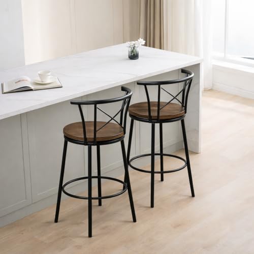 SIMPLE HOGAR Bancos para Barra, un Conjunto de Dos sillas Bancos para Barra, con Asiento Giratorio de 360° y una Altura de 90 cm.