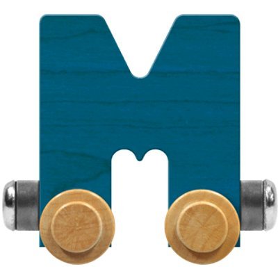 Maple Landmark NameTrains Bright Letter Car M - Made in USA (Blue)