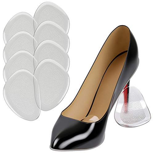 Hecmoks Ball of Foot Cushions for Women High Heel- 4 Pairs (8 Pieces) - Soft Gel Insole Metatarsal Pads Shoe Inserts - Mortons Neuroma Callus Metatarsal Foot Pain Relief Bunion Forefoot Cushioning