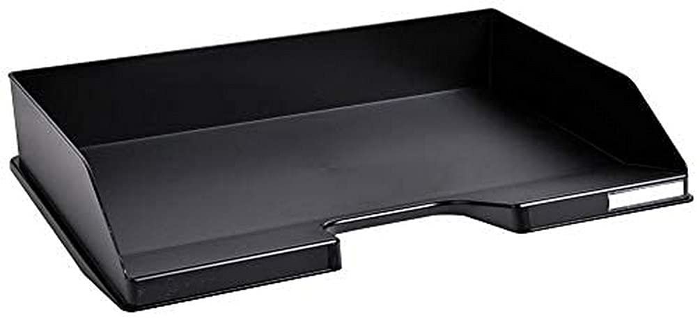 Exacompta - Ref 11714D - ECOBlack Landscape Letter Trays Combo - 255 x 365 x 65mm in Size, Suitable for A4 Documents, Stackable, Holds Approx. 500 Sheets - Black