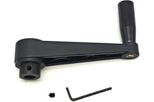 TAMSOI 5"" Nylon Crank Handle Drill Press Revolving Handle with Round or Square Installation Hole Smooth 360 Degree Operation for Industry Lathe Milling Grinding Machine (Round Hole 14x125), Black