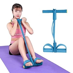 DEELIN Ankle Puller Sit Up Mat Pull Rope Foot Pedal Exerciser Fitness Equipment Leg Stretcher Yoga Belt Strap for Stretching Improving Flexibility