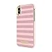 kate spade new york Wrap Case for iPhone X - Glitter Stripe Rose Quartz Saffiano/Rose Gold Glitter