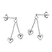 Two Hearts as One .925 Sterling Silver Post Drop Dangle Earrings