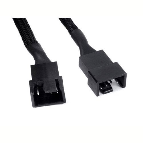 JBtek All Black Sleeved PWM Fan Splitter Cable 1 to 2 Converter, 2 Pack