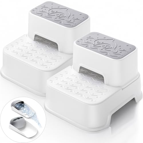 2-Step Stool for Kids - Toddler Anti-Slip Step Stool for Bathroom Sink/Toilet Potty Training/Kitchen Counter, 10