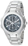 Seiko Men's SNAD51 Coutura Alarm Chronograph Silver-Tone Light Blue Dial Watch