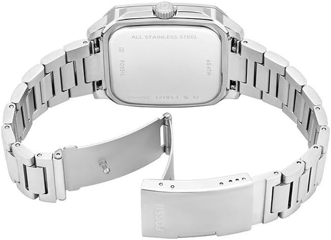 Orologio Crosby da uomo, movimento al quarzo con data a tre lancette e cinturino in acciaio inossidabile, Tono argento e blu, 42 mm