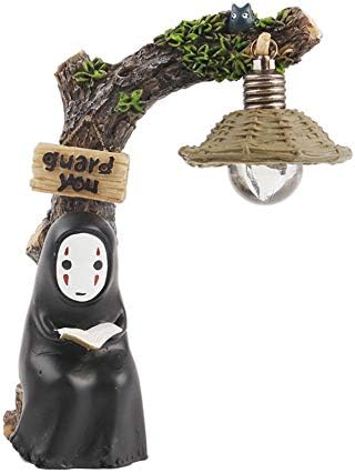 Wdj Japanese Anime Cartoon Miyazaki Hayao Spirited Away No Face LED Night Light Doll Resin Action Figure toy Kids Doll Gift,B