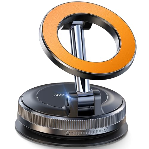Coolpow【Newest Vacuum Magnetic Phone Holder for Car Phone Holder Mount【Movable Vacuum Suction】 Magsafe Car Mount Cell Phone Holders for Your Car Accessories Interior for Women Men for iPhone 17 16 15