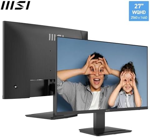 PRO MP273Q E14 Monitor 27" WQHD 2560×1440, Pannello IPS, 144 Hz, 1 ms, Adaptive-Sync, Tecnologia Eye Care, Altoparlanti Integrati, HDMI 2.0b, DisplayPort 1.2a, Design Senza Cornice, Montaggio Vesa