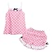 LittleSpring Girls Pink Summer Outfits 5T for Little Girl Spaghetti Strap Tops and Shorts Set Cute Casual Polka Dots Fashion 2 Piece Outfit