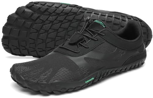 Saguaro Barfußschuhe Herren Damen Traillaufschuhe Outdoor &Amp; Indoor Training Fitnessschuhe Wander Wald Strand Straße Laufschuhe Walkingschuhe Schnell Trocknend Badeschuhe, Öl Schwarz, 44 Eu
