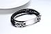 Free Engraving Unisex Stainless Steel Tag with Black Braided Leather Triple Wrap Medical Alert Bracelets