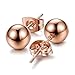Chryssa Youree Men Women's Rose Gold Stainless Steel Ball Stud Earrings Round Ball 3-8mm Available (ED-50) (Diameter: 8mm)