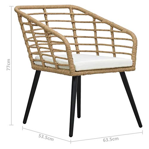 vidaXL Bistroset 3-TLG. Balkonset Sitzgruppe Gartenmöbel Rattanmöbel Gartenset Balkonmöbel Sitzgarnitur Gartengarnitur Poly Rattan Eichefarben – Bild 8