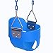 FUNMILY Toddler Swing Seat, High Back Full Bucket Swing with 60 inch Plastic Coated Swing Chains & 2 Snap Hooks Fully Assembled Swing Set (Blue)