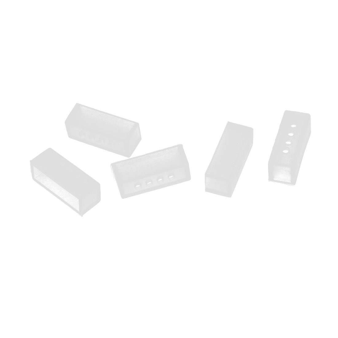 sourcing map 5 Pcs 15mm Wide Soft Silicone End Cap Cover Clear for LED Strip Light