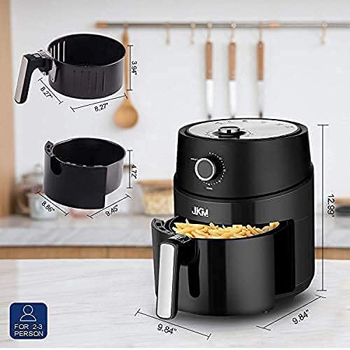 JKM Air Fryer Oven 3.7 Quart, Mechanical Air Fryer Oven , Adjustable