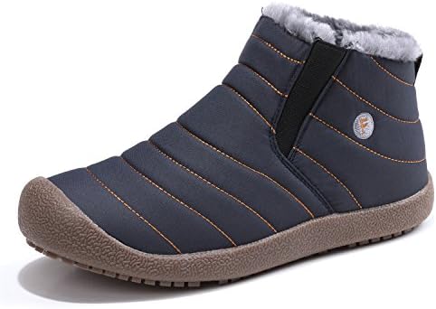 Schuhchan Mens Warm Winter Boots Fully Fur Lined Waterproof Snow Ankle Boots