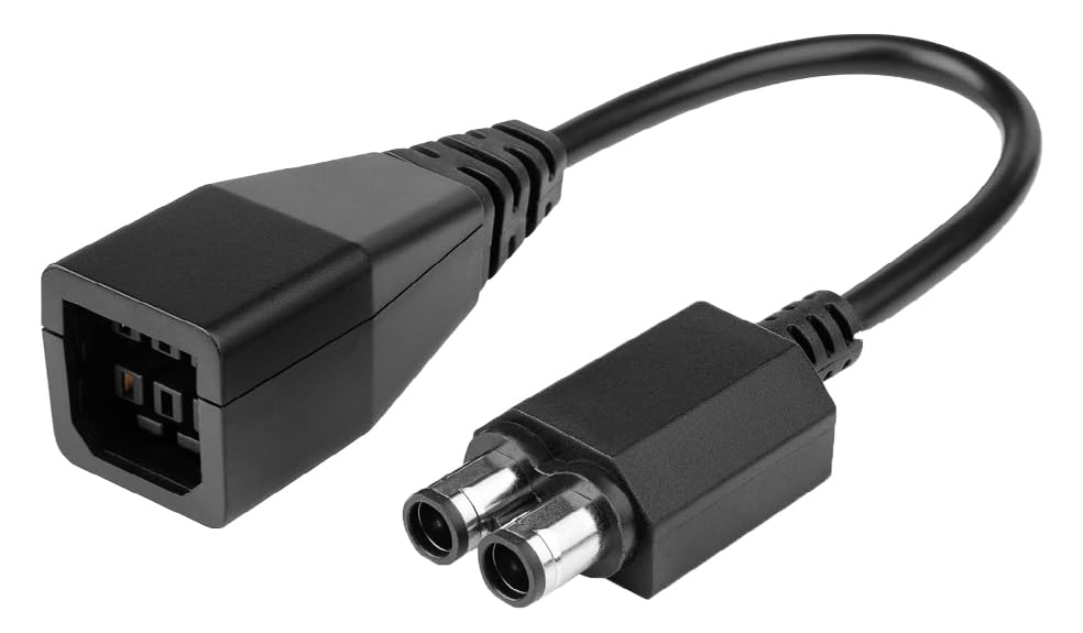 UIGOCLE Power Cable Compatible with Xbox 360 Slim Console to Xbox 360 Slim Power Adapter Converter Cable - Reuse of Old Xbox360 Power (25cm)