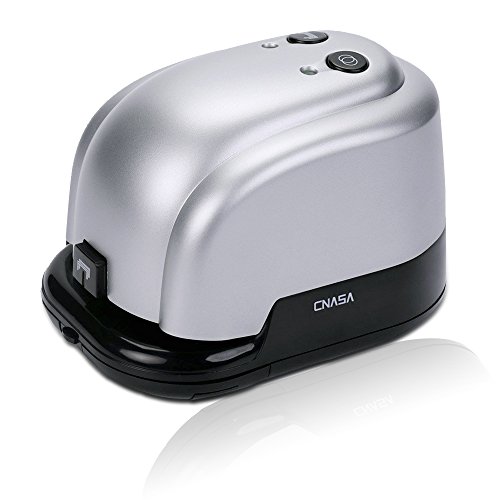 Electric Stapler & 2-hole Punch-CNASA 2 in 1 Heavy Duty Automatic Electric Stapler and 2-hole Paper Punch for Home, Office, Classroom and School, 14-20 Sheets, Silver