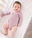 L'ovedbaby unisex baby Organic Cotton Kimono Bodysuit, Lavender, 0-3 Months US