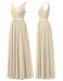 Alicepub V-Neck Chiffon Bridesmaid Dress Long Party Prom Evening Dress Sleeveless