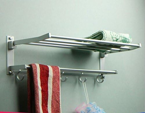 LJMM Double shelf space aluminum towel towel rack bathroom bathroom pendant,60CM