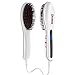 Droiee Hair Straightener Brush - Best Electric Ceramic Heating Straightening for Women - Anti Scald, Static, Detangling and Silky Straight [White with Red]